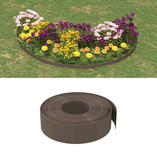 Trädgårdskant 25 m 15 cm PE Brun