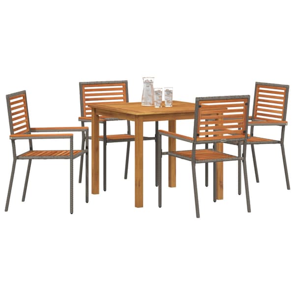 Trädgårdsmöbelset 5 pcs Grå Massivt Akaciaträ