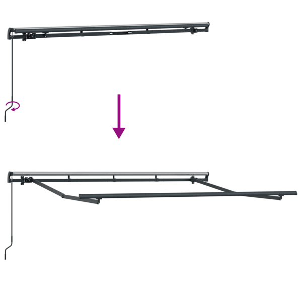 Utfällbar markis Gul och Grå 250 x 200 cm tyg