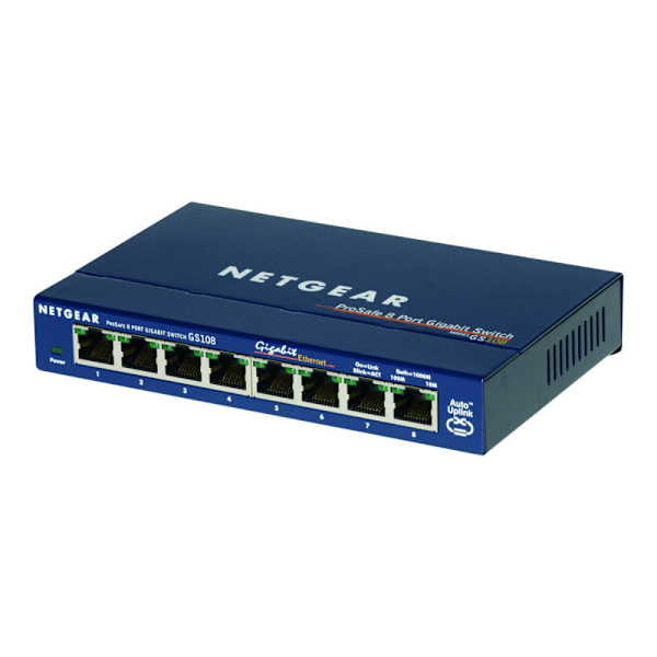 NETGEAR GS108 - switch - 8 portar