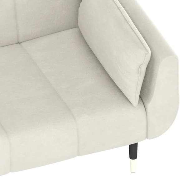 Bäddsoffa 2-sits med två kuddar gräddvit sammet