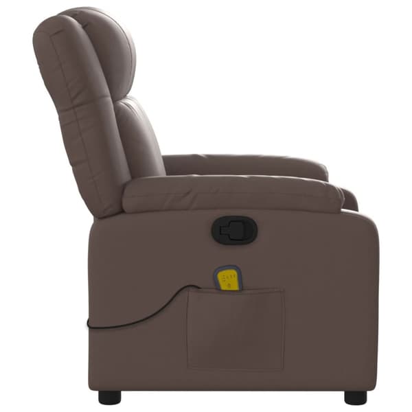 Massagefåtölj brun konstläder