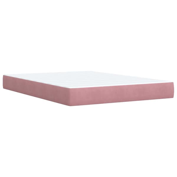 Boxspring säng med madrass och LED Rosa 160 x 200 cm Sammet