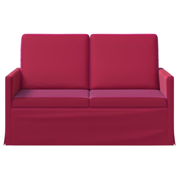 Soffa för 2 personer Vinröd 130 x 81 x 82 cm Sammet (V)