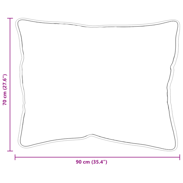 Kudde med kudde 2 pcs Vit 90 x 70 x 40 cm Bomull och Polyester