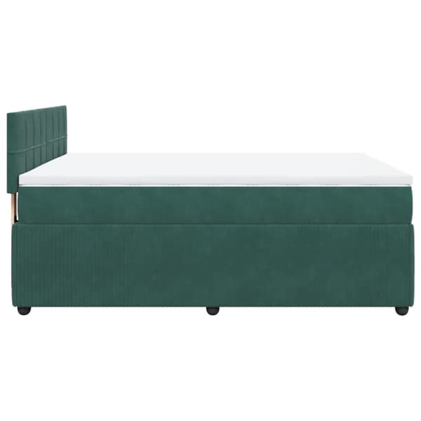 Ramsäng med madrass mörkgrön 140x190 cm sammet