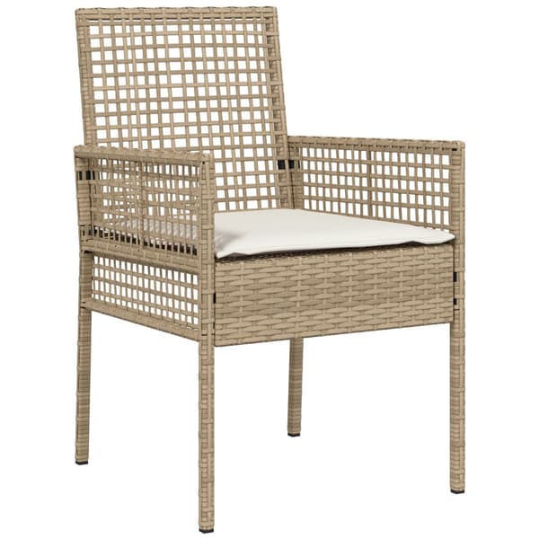 Trädgårdsmöbelset 5 pcs Beige konstrotting