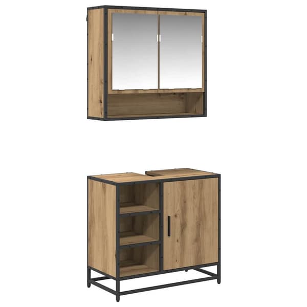 Badrumsmöbelset med låda 2 pcs Artisan Ek Konstruerat trä