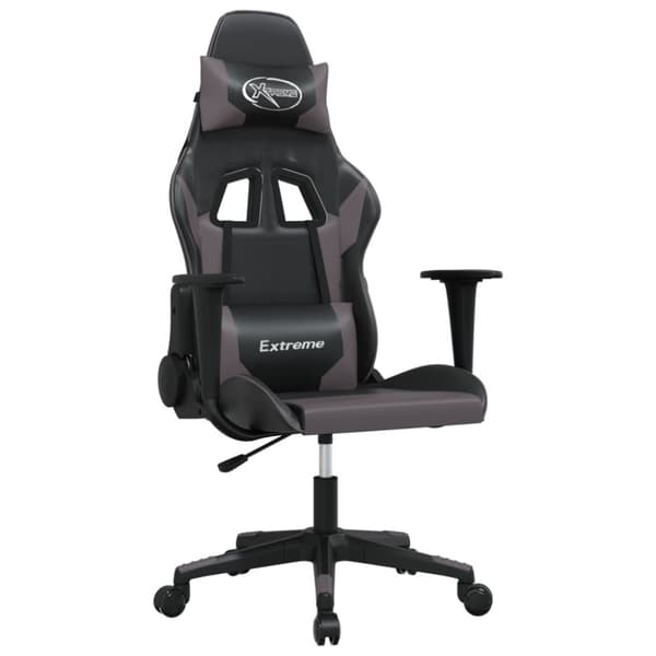 Gamingstol svart och grå konstläder