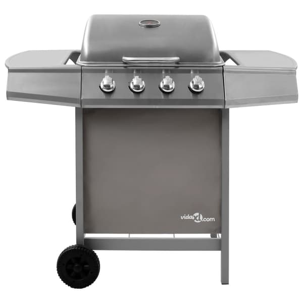 Gasolgrill med 4 brännare silver