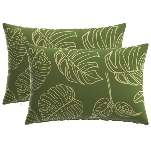 Kudde 2 st HEERLEN Bladdesign 50 x 75 cm Polyester