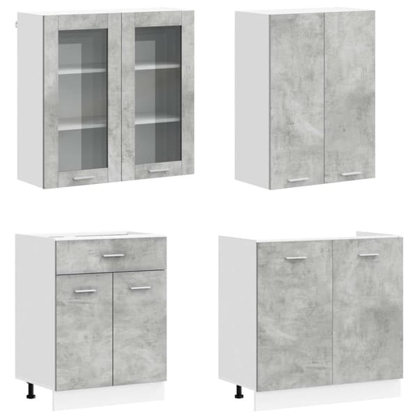 Köksenhet LYON 4 pcs Betonggrå Konstruerat trä
