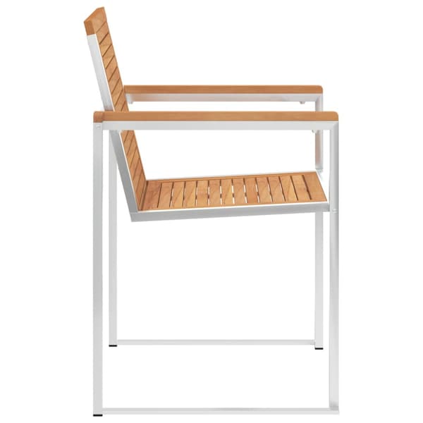 Trädgårdsstolar 2 st massiv teak och rostfritt stål