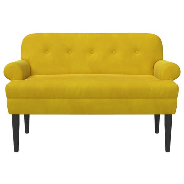 Loveseat med knapprapport Gul 120 x 66 x 78 cm Sammet