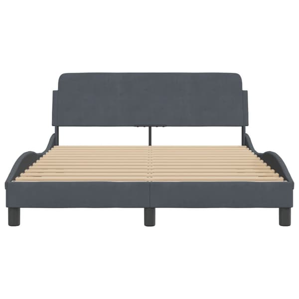 Bed Frame "Dover" Dark Grey 120x200 cm Velvet