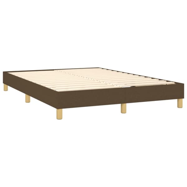 Boxspring-sängram mörkbrun 140x190 cm tyg