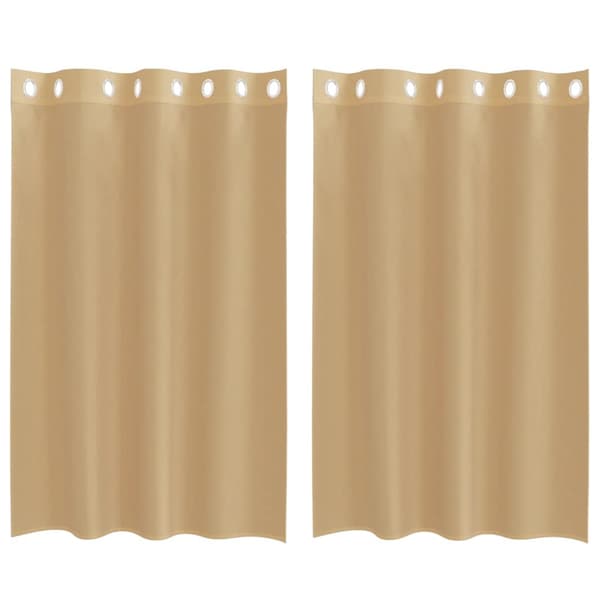 Voile gardiner med genomföringar 2 st sand