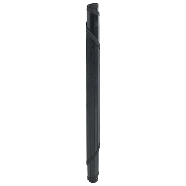 Matta rund svart 100 cm bambu