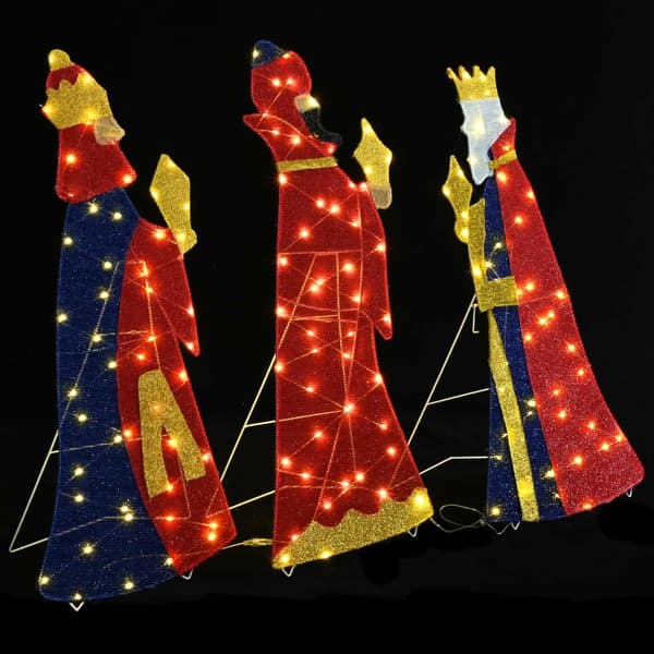 3 vise männens julbelysning 3 pcs Varmvit 105 cm tyg