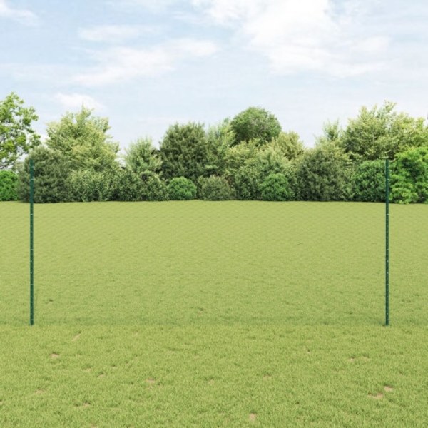 Staketstolpar 11 st U-Kanal Grön 140 cm Stål