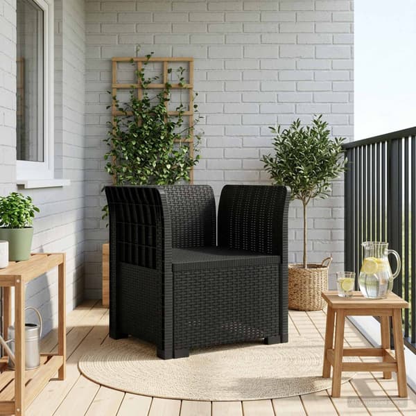 1-sits fåtölj i rottlook PP Antracit