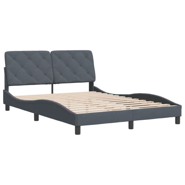 Bed Frame without Mattress Dark Grey 140x190 cm Velvet