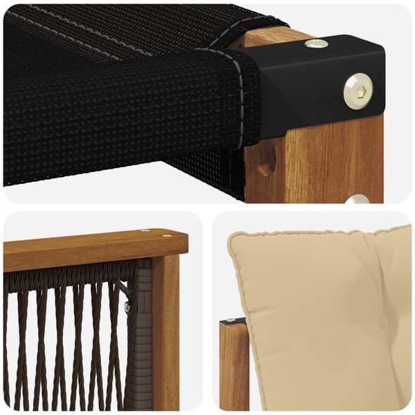 Utomhussoffset med kudde 9 pcs Naturlig och Beige