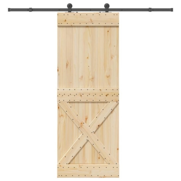 Skjutdörr med beslag 85x210 cm massiv furu