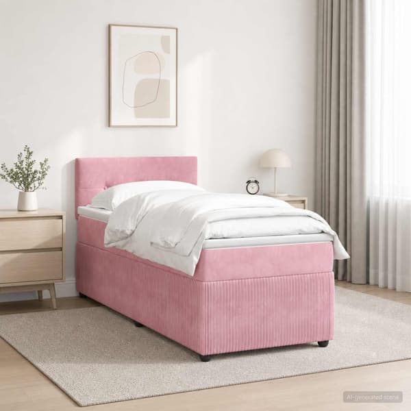 Kontinentalsäng med madrass Rosa 90 x 200 cm Sammet