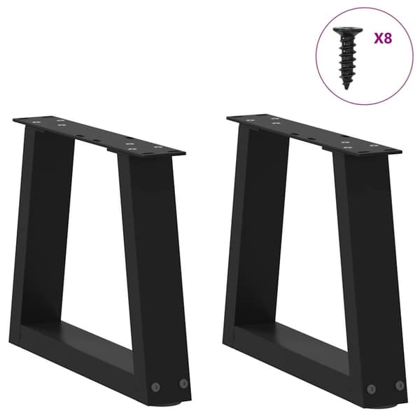 Soffbordsben V-formade 2 st svarta 30x(30-31,3) cm stål