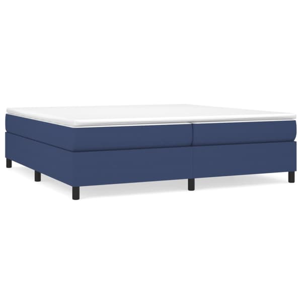 Ramsäng med madrass blå 200x200 cm tyg