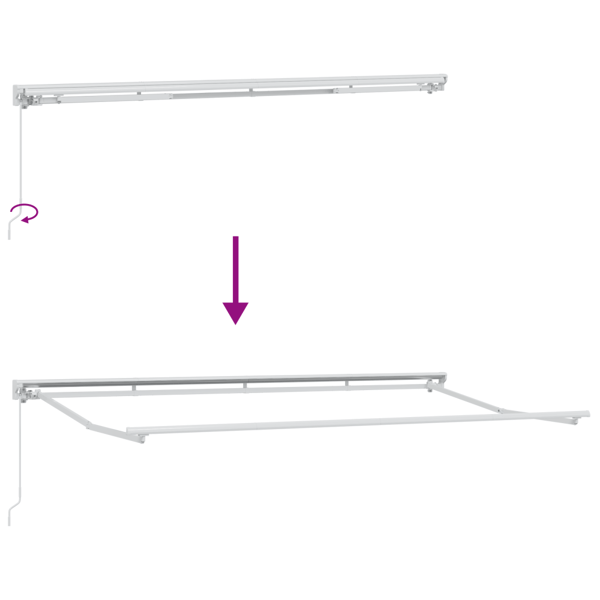 Utfällbar markis Kräm 350 x 200 cm Polyester och aluminium