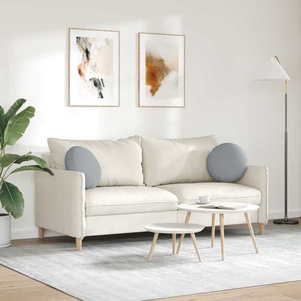Sittkuddar 2 pcs Ljusgrå Ø40 x 13 cm tyg