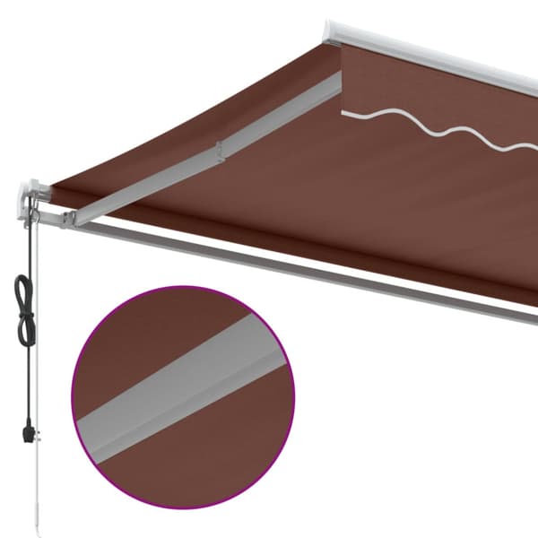 Markis automatiskt infällbar 500x300 cm brun