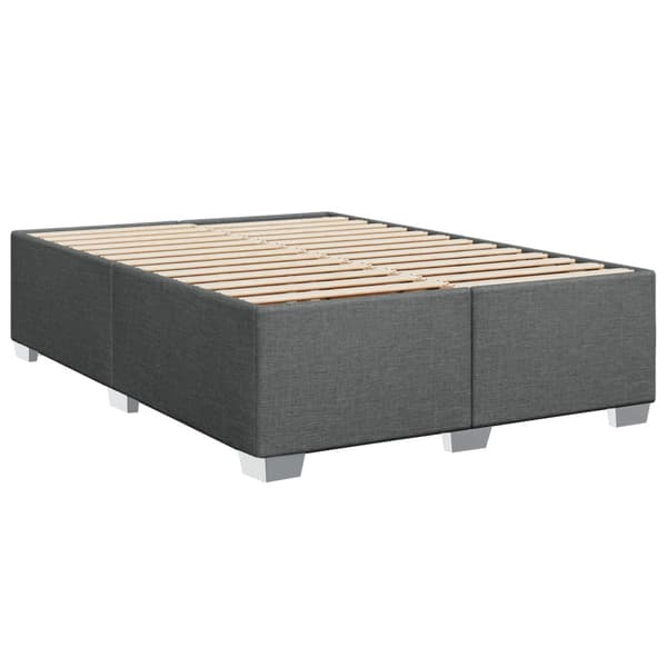 Boxspring säng med madrass och LED Mörkgrå 160 x 200 cm Tyg