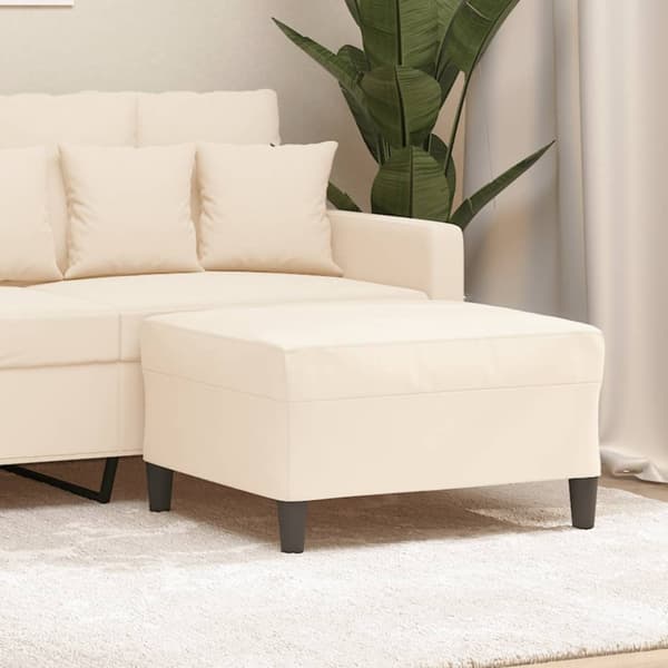 Fotpall gräddvit 70x55x41 cm sammet
