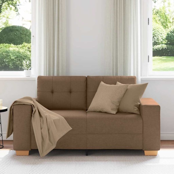 Tvåsitssoffa brun 160x77x82 cm tyg