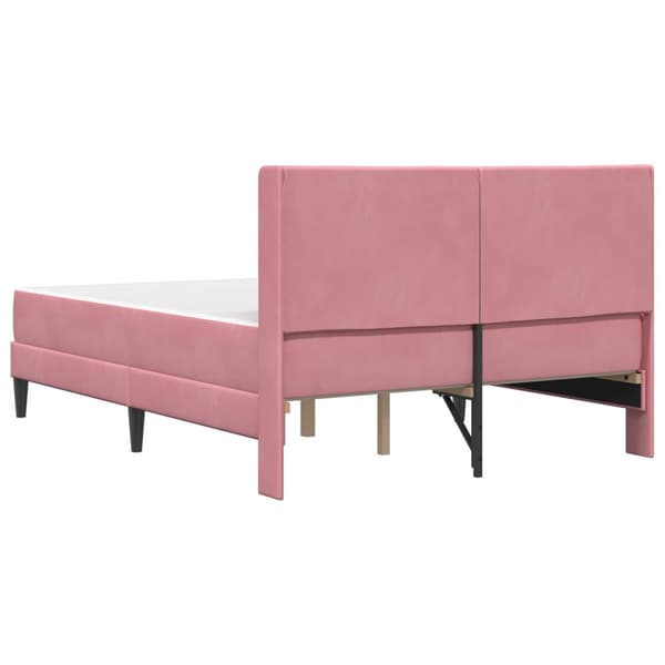 Sängram med madrass Rosa 120 x 190 cm Sammet