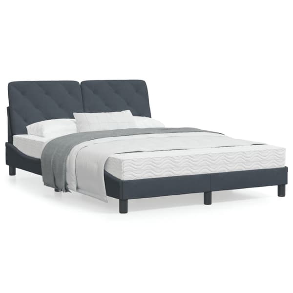 Bed Frame without Mattress Dark Grey 140x200 cm Velvet