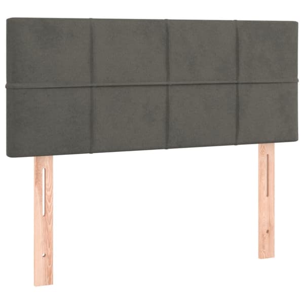 Ramsäng med madrass mörkgrå 90x200 cm sammet