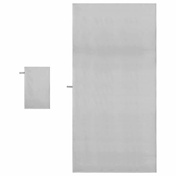 Sporthandduk Set 2 pcs Grå tyg