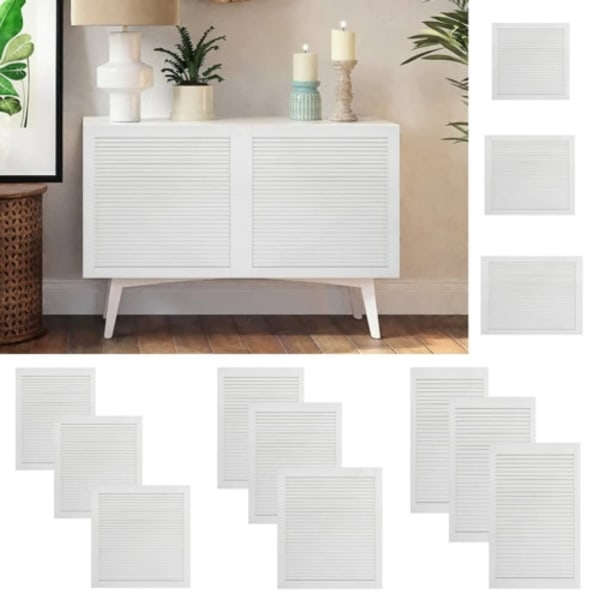 Skåpluckor lamelldesign 4 st vit 61,5x49,4 cm massiv furu