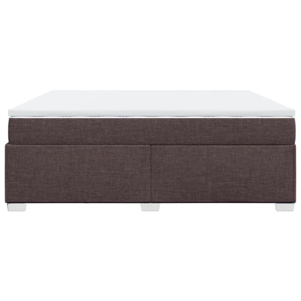 Ramsäng med madrass mörkbrun 200x200 cm tyg