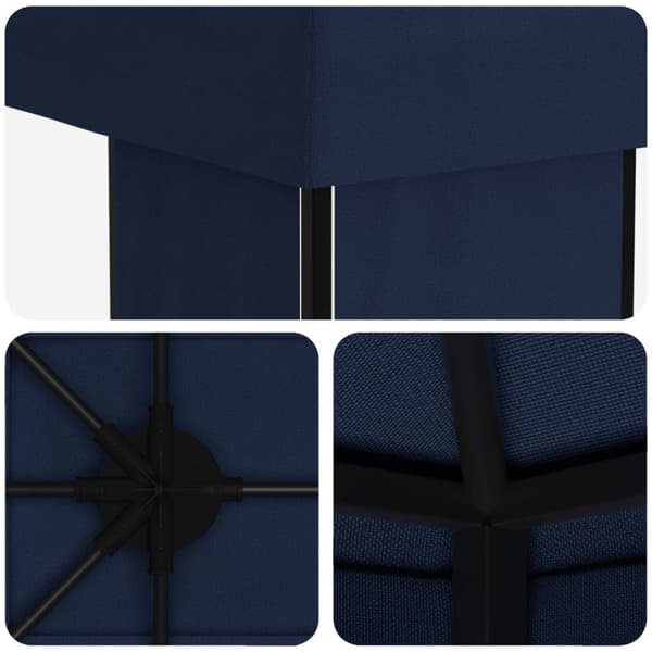 Trädgårdsgazebo 6 x 3 m Blå Polyester och Stål 190