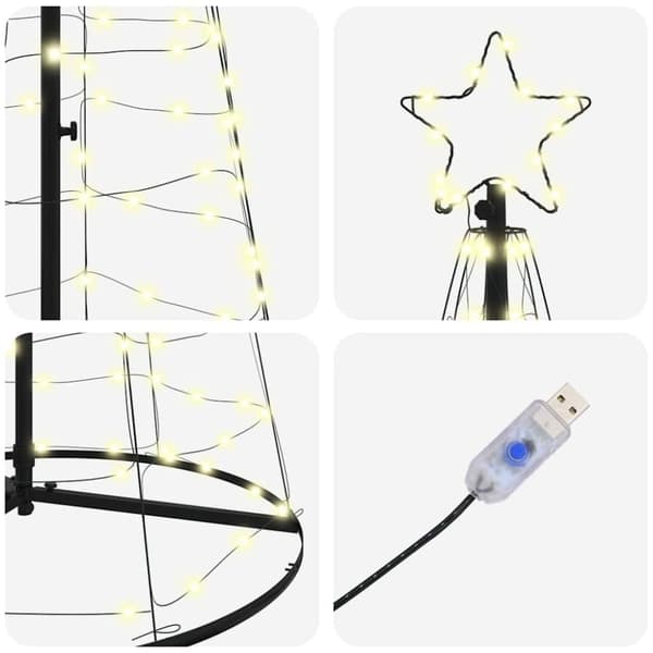 LED Julgran EKENAS 400 cm 800 LED-lampor Varmvit Stål Varmvit