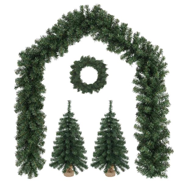 Mini-julgransset 45 cm PVC Grön