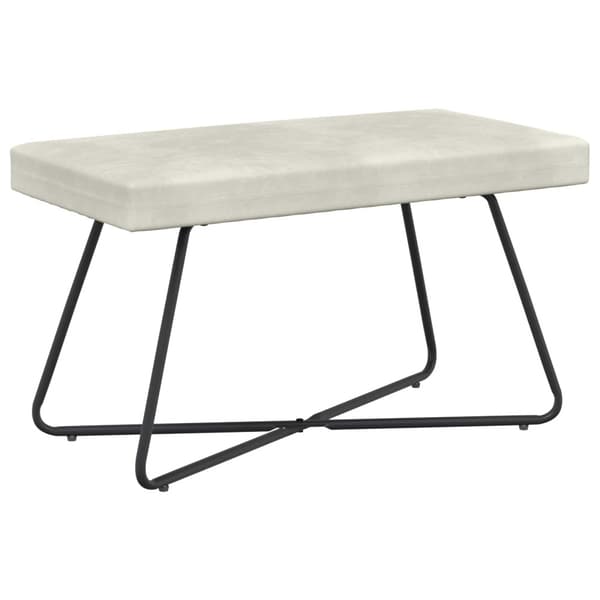 bänk Enfärgad Gräddvit 80 x 40 x 45 cm Sammet