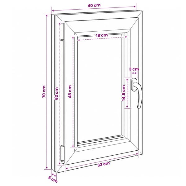Källarfönster RISOR 40 x 70 cm PVC och glas