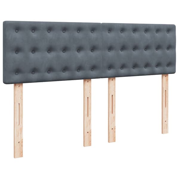 Ottoman sängram med madrass mörkgrå 140x200 cm sammet