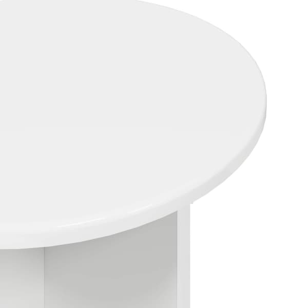 Sidobordsset med lagring 2 pcs Vit högglans Konstruerat trä